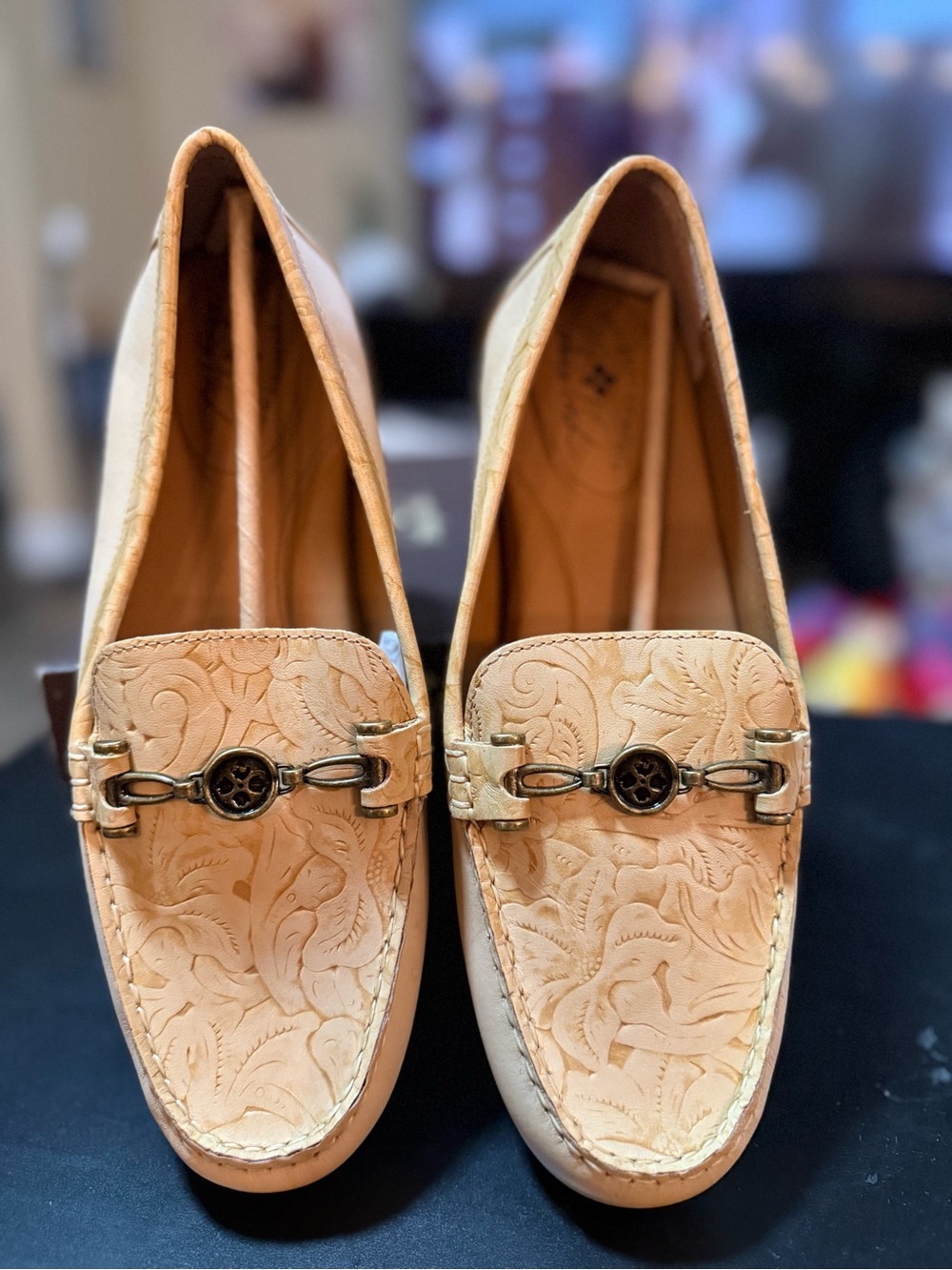 Patricia Nash Trevi Loafers Tooled Leather 9.5